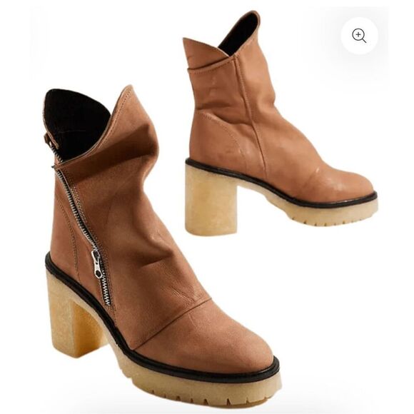 Free People Jack Zip Slouch Boots Spiced Chai 37.5 (7) Like New - Picture 4 of 12